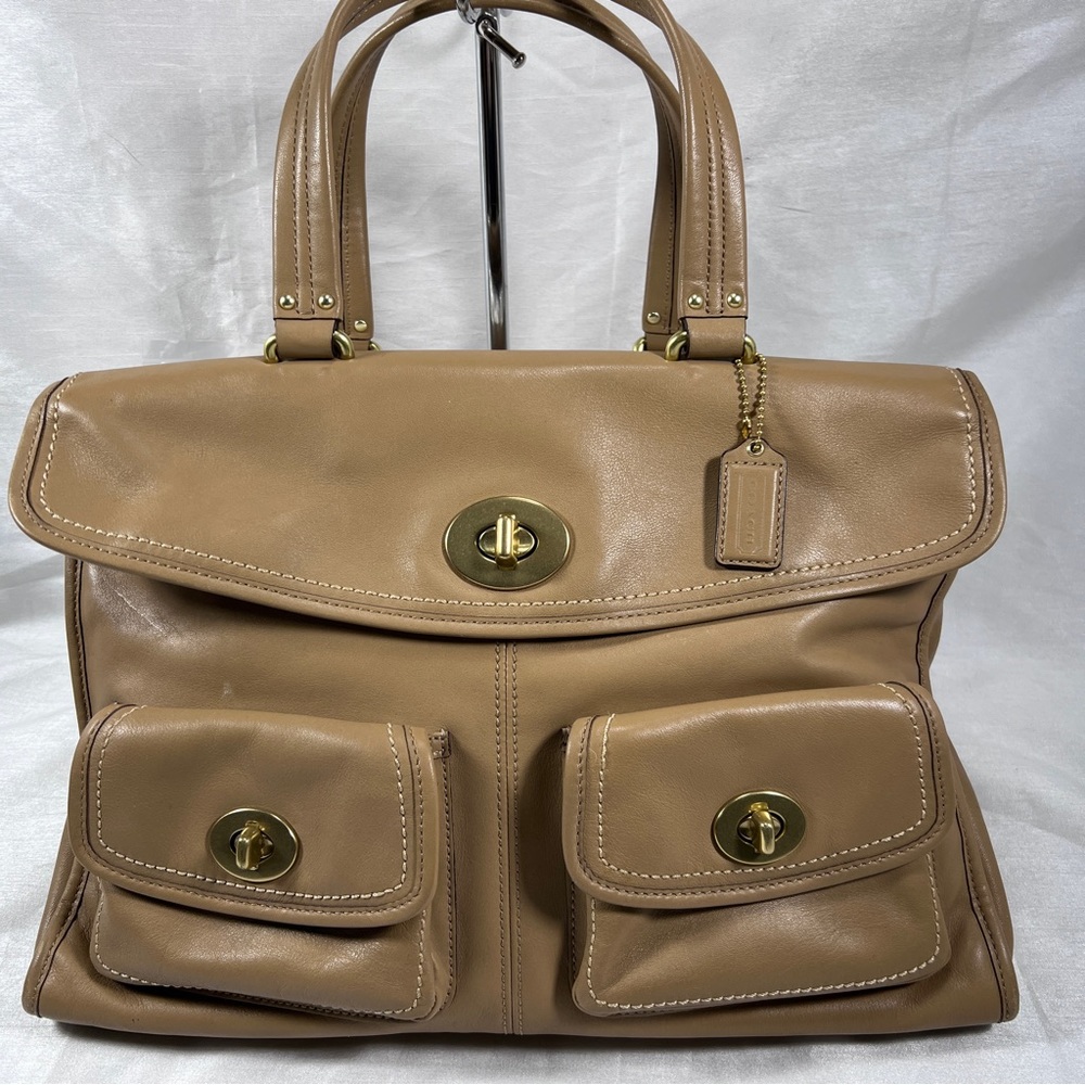 Coach Tan Leather Laptop Bag
